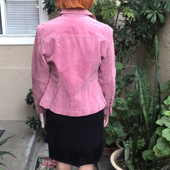 New vintage dusty pink suede leather jacket - Picture 4 of 12